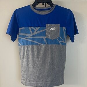 Nike SB DriFit Boys Blue and Gray Pocket Tee